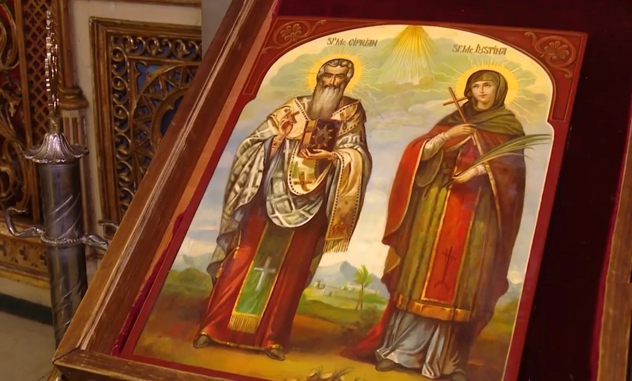 Icoană Sfinții Ciprian și Iustina din Biserica Zlătari București Foto Daciana Stoica pentru Adevărul