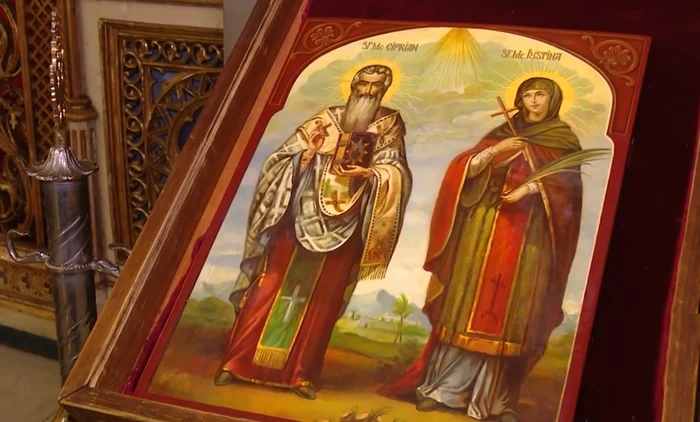 Icoană Sfinții Ciprian și Iustina din Biserica Zlătari București Foto Daciana Stoica pentru Adevărul