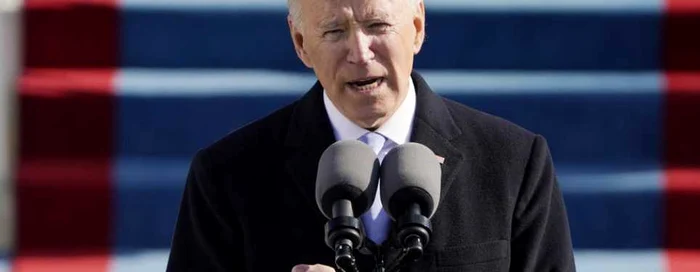 Joe Biden luând cuvântul după depunerea jurământului ca preşedinte al SUA FOTO EPA-EFE