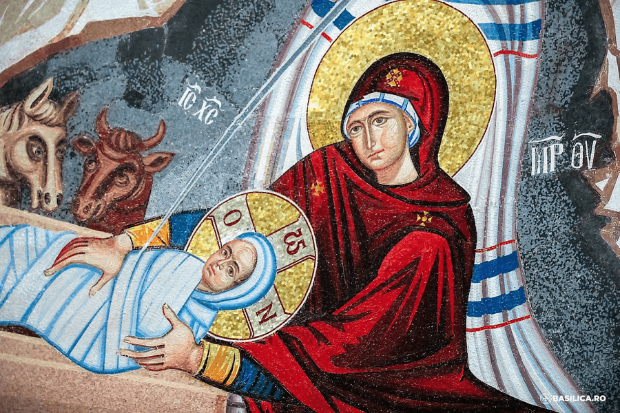 Cum arată Icoana Naşterii Domnului din Catedrala Naţională. Mozaicul de 178 de metri pătrați, vizibil integral VIDEO