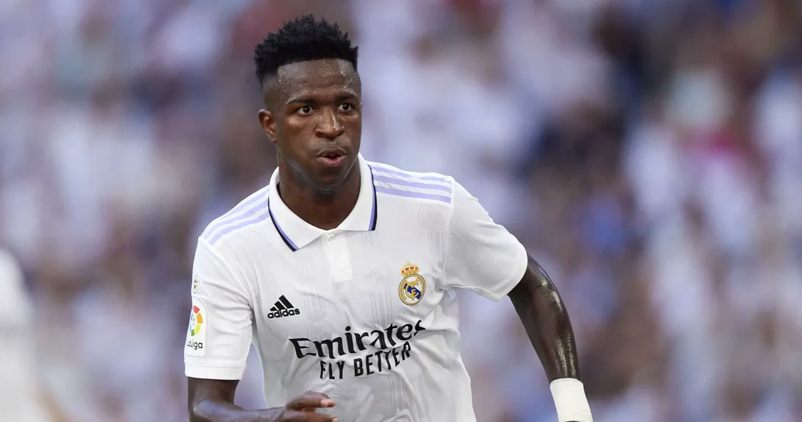 Vinicius, nemulțumit că a fost înlocuit pe finalul partidei cu Manchester City. Foto EPA EFE
