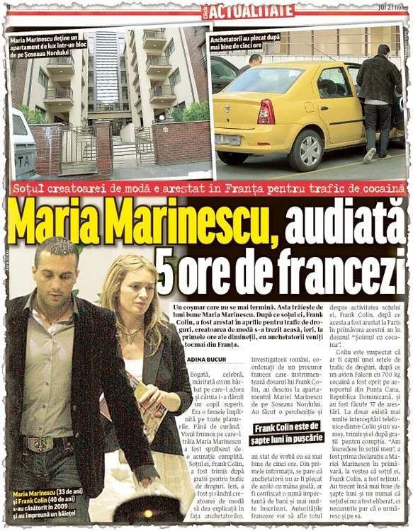 Maria Marinescu (33 de ani) şi Frank Colin (40 de ani) s-au căsătorit în 2009 şi au împreună un băieţel (Foto: click!)