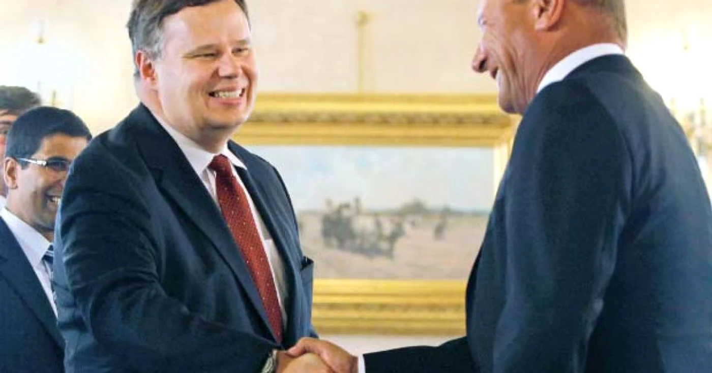 Şeful misiunii FMI, Jeffrey Franks, şi preşedintele Traian Băsescu