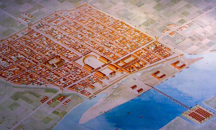 O reconstrucție a orașului roman Colonia Claudia Ara Agrippinensium, capitala provinciei Germania Inferior, actualul oraş Köln, din Germania. În dreapta Rinului se afla Castellum Divitia (© Nicolas de Kospoth / Wikipedia)