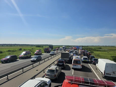 Accident pe A1 FOTO: ISU Dâmbovița