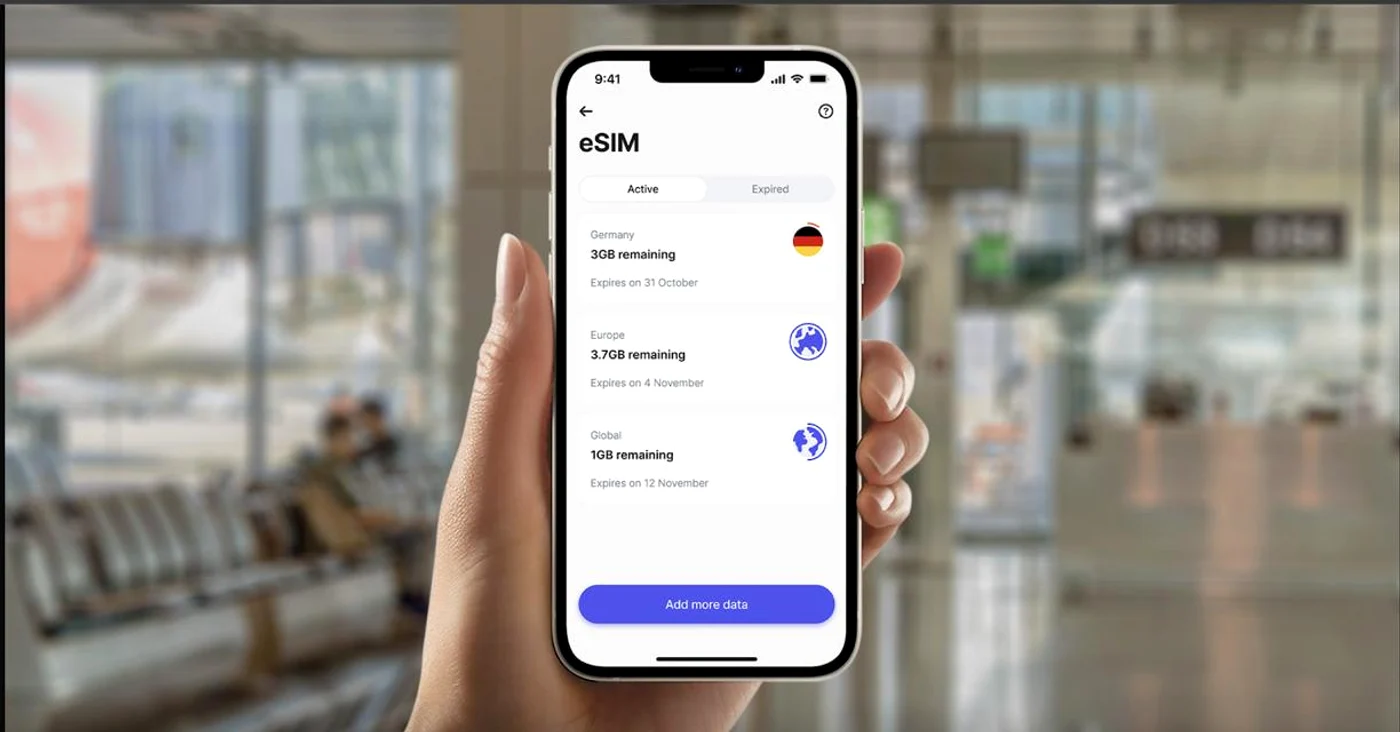 Aplicația eSim pe telefon