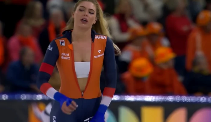 Jutta Leerdam, în centrul atenției la Olimpiada de iarnă (FOTO: Captură Youtube)