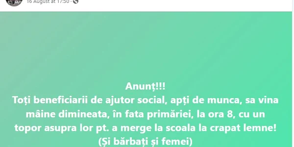 Postare Primaria Comunei Ferești