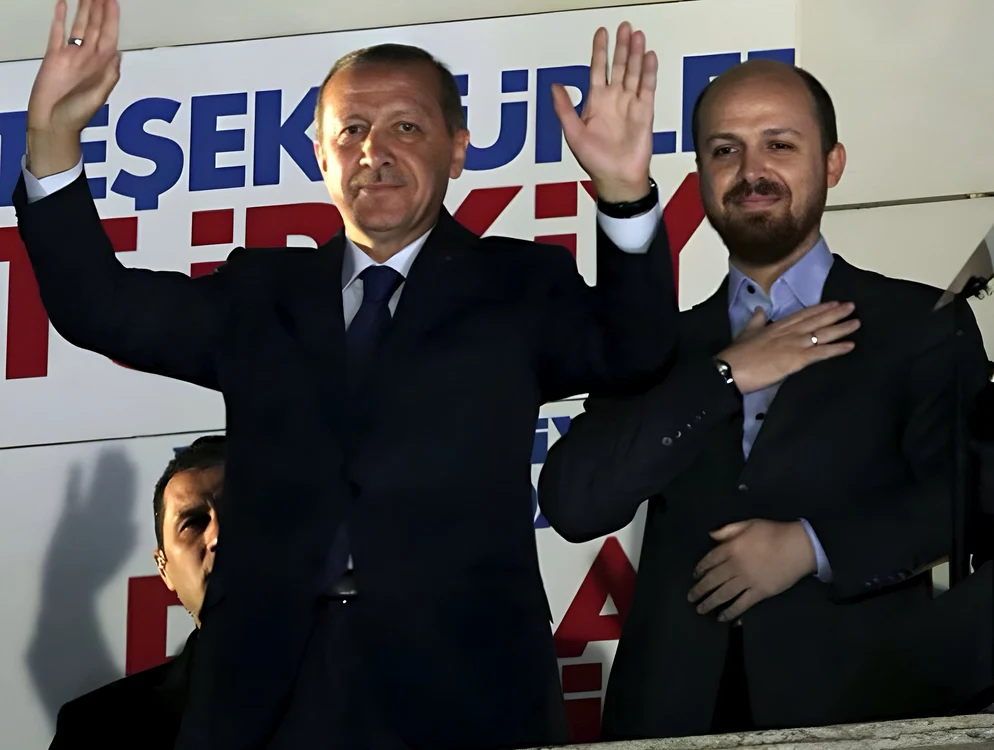 Președintele turc Recept Erdogan și fiul său Bilal/FOTO:X