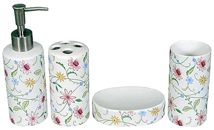 Set accesirii de baie din ceramică, 4 piese, la Bonsai
