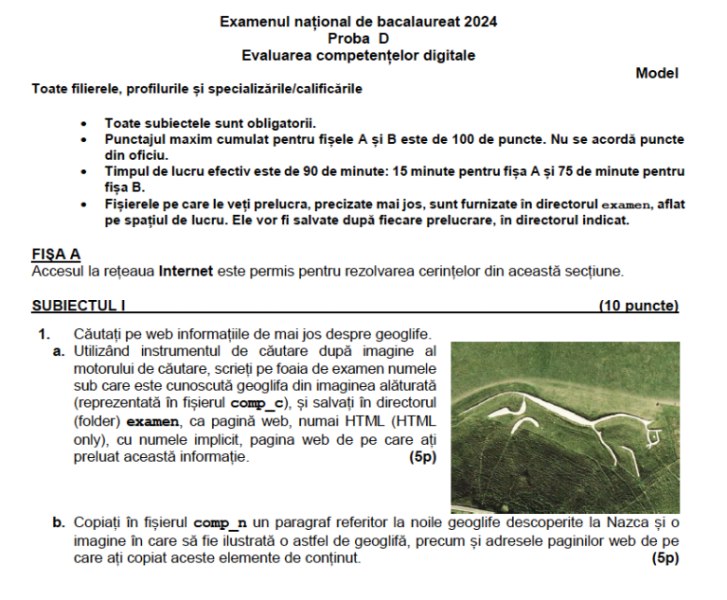 Bacalaureat 2024, proba de Competențe digitale. Structura examenului. Ce trebuie să știe elevii 