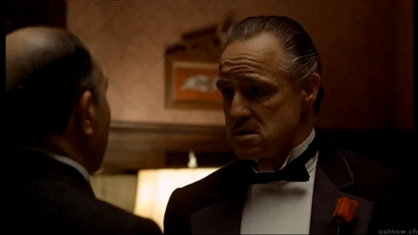 Marlon Brando, în rolul mafiotului Don Vito Corleone din filmul „The Godfather“ FOTO Studio Produzent