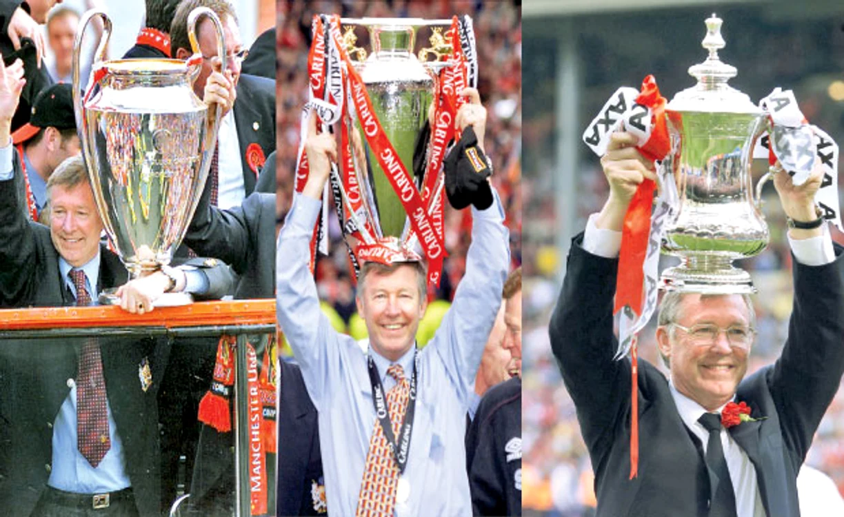 În 1999 Sir Alex Ferguson a&nbsp;câştigat Liga Campionilor, campionatul şi Cupa Angliei şi titulatura de Sir 