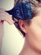 woman is coloring her hair at home jpeg