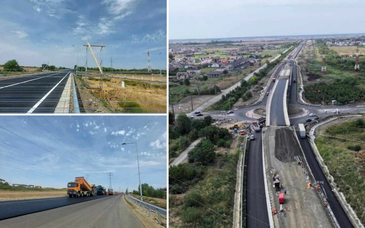 Imagini de pe șantierul Centurii Sud Timișoara. Foto: DRDP Timișoara. 