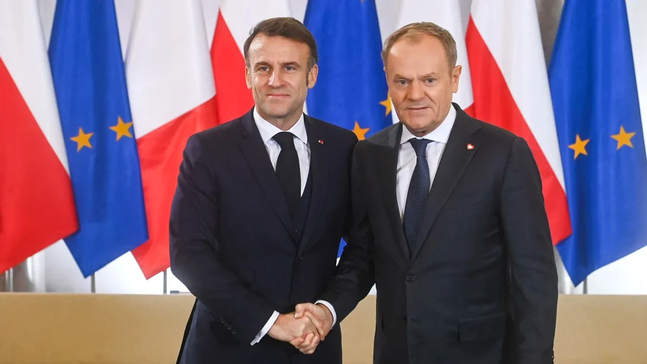 Președintele francez Emmanuel Macron și premierul polonez Donald Tusk FOTO: X