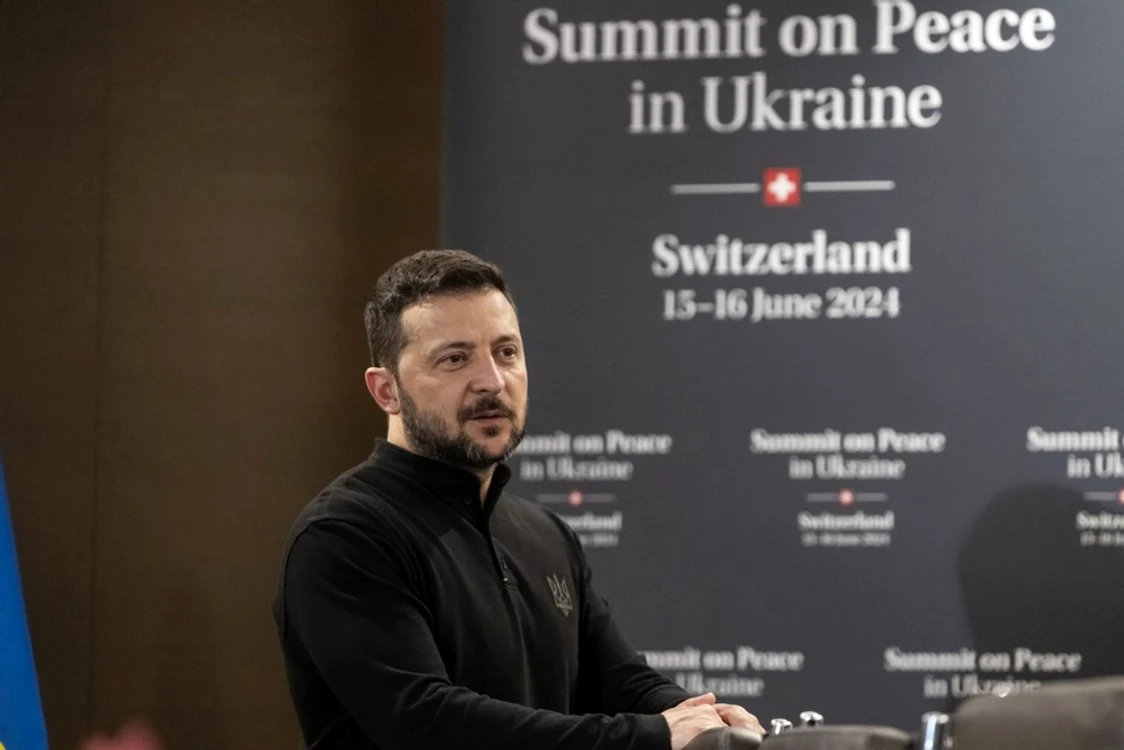 Volodimir Zelenski la summitul de pace din Elveția FOTO EPA-EFE