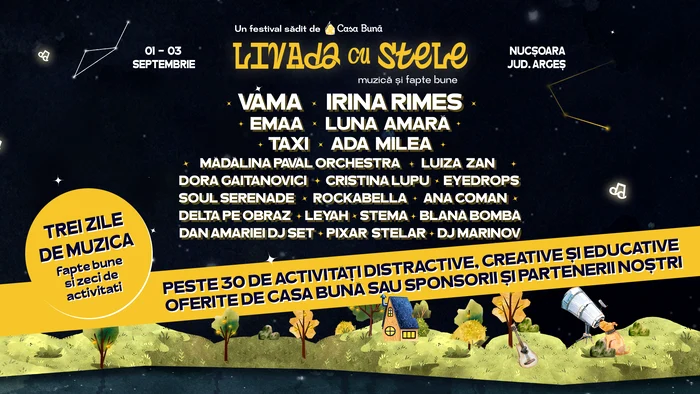 Line up-ul festivalului Foto: Livada cu Stele