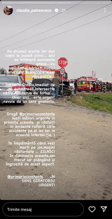 Imaginea postată de Claudia Pătrășcanu / foto: InstaStory 
