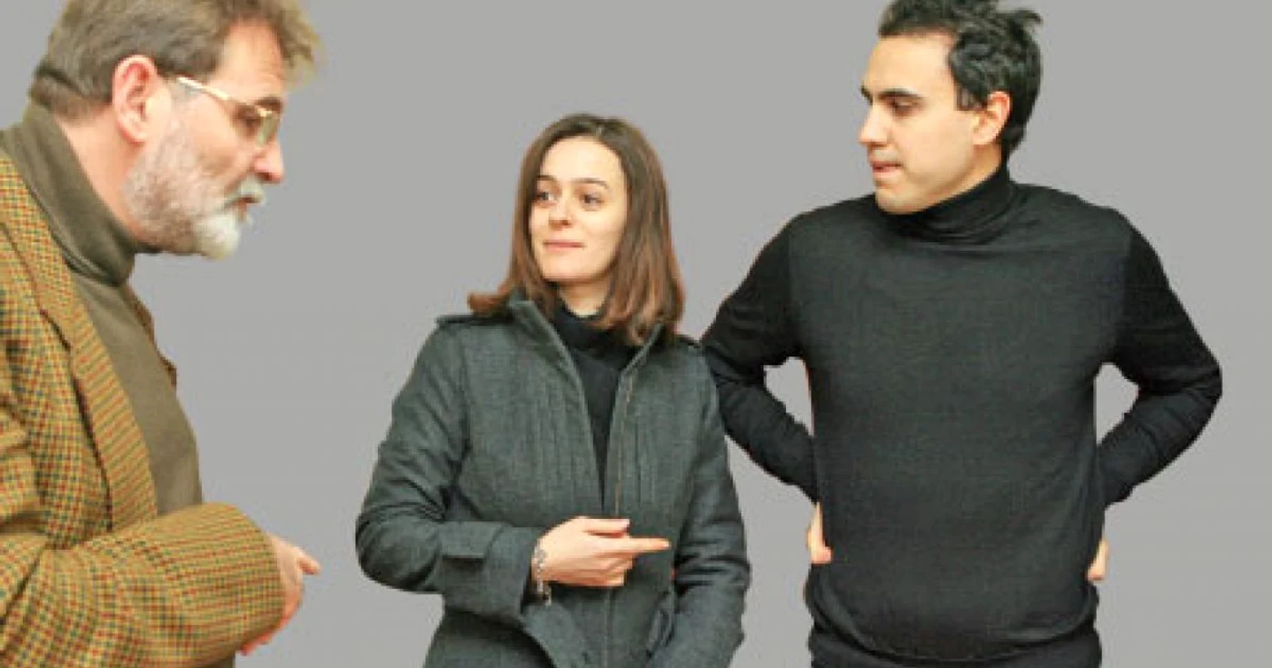 Florin Bican (stânga), împreună cu traducătorii Elvira Anania şi Aronne Mapelli 