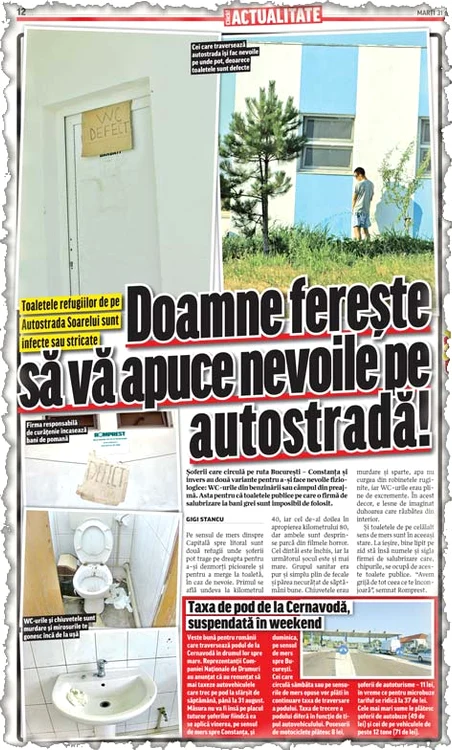 Tânărul din imgine nu  s-a putut apropia de  toalete şi a preferat să  se uşureze afară