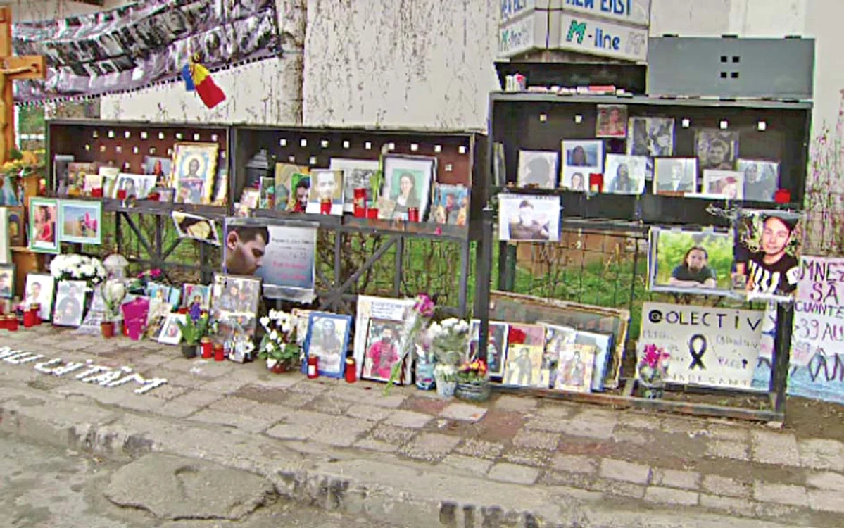
    Intrarea din faţa clubului Colectiv a devenit  loc de pelerinaj pentru familiile îndurerate  