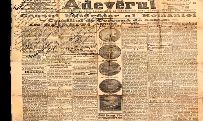 Povestea ziarului „Adevĕrul”din 15 august 1916 care anunţa intrarea României în Primul Război Mondial jpeg