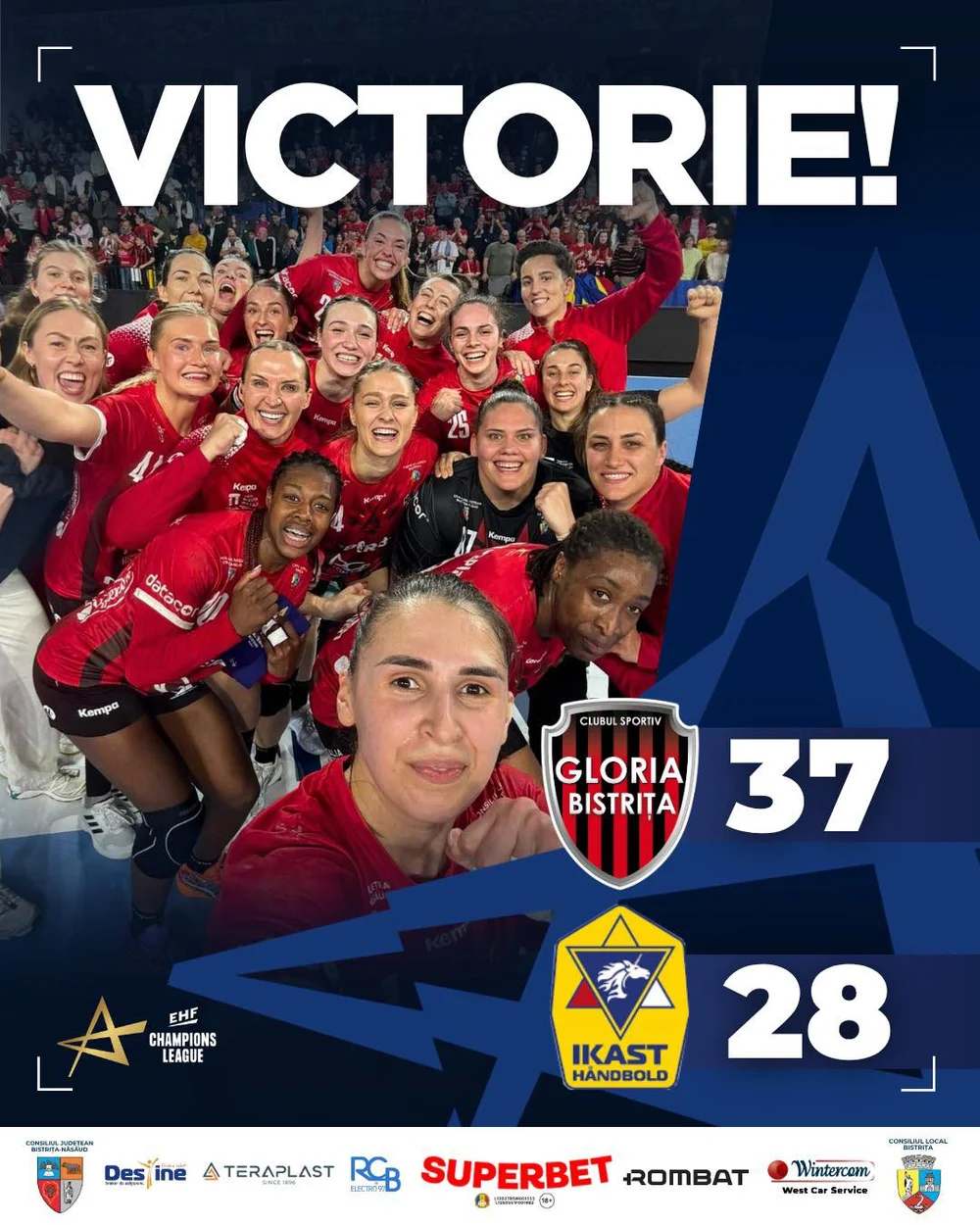 Dezlănțuită, Gloria Bistrița intră în istorie: e în sferturile de finală ale Ligii Campionilor la handbal