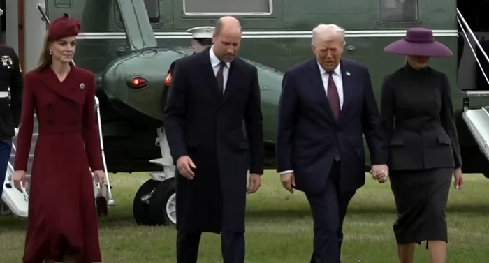 Soții Trump au fost întâmpinați de Kate și William - Foto: captură YouTube