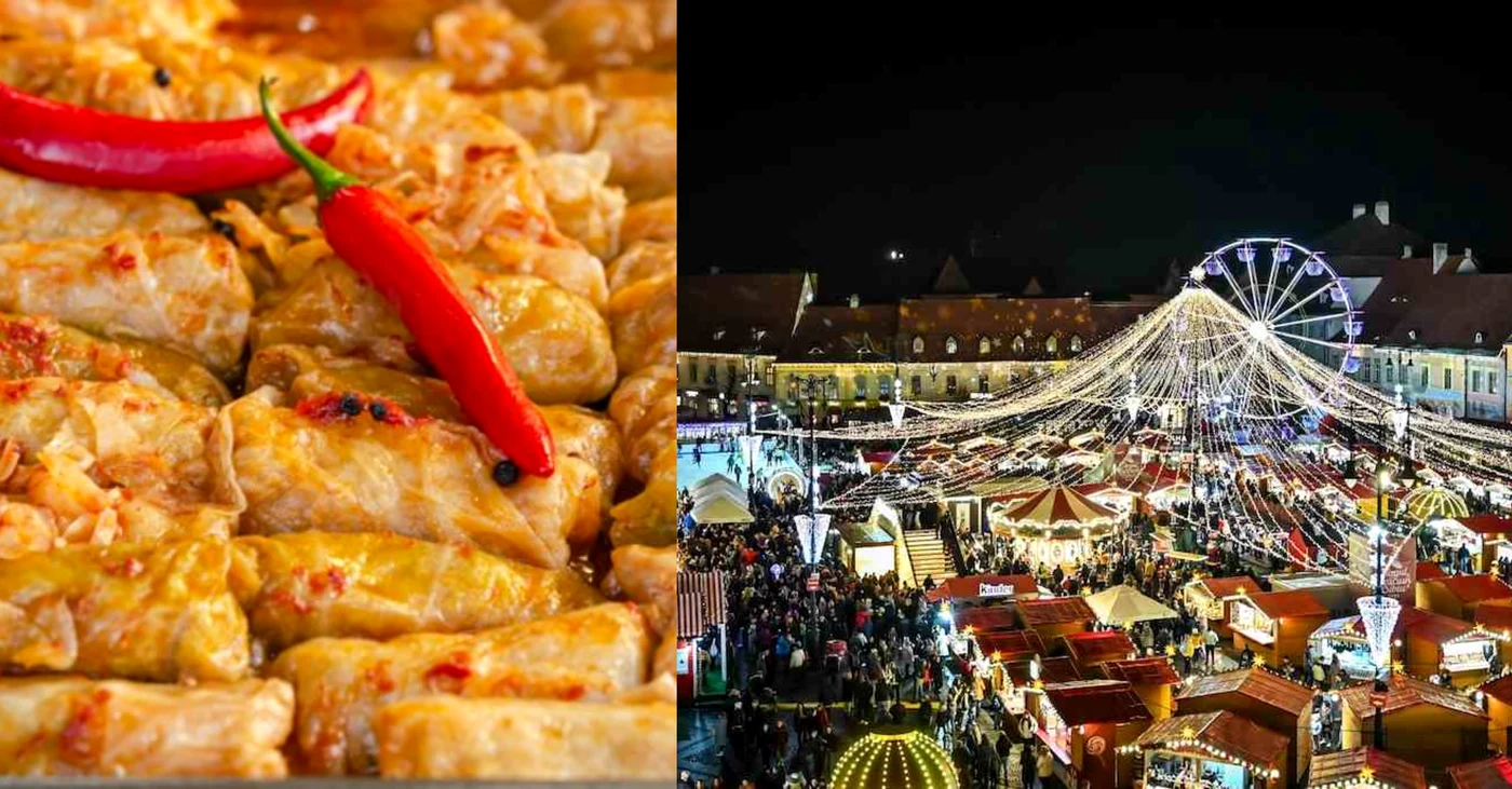 Cât costă două sărmăluțe cu smântână la Târgul de Crăciun din Sibiu Foto: arhiva.
