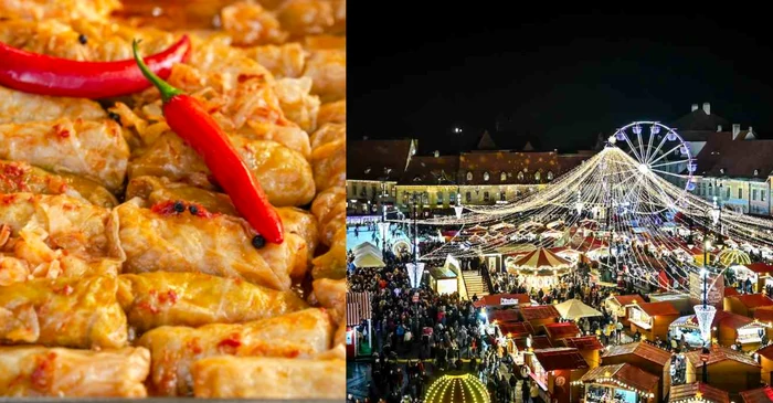 Cât costă două sărmăluțe cu smântână la Târgul de Crăciun din Sibiu Foto: arhiva.