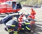 Elicopter SMURD solicitat pentru salvarea victimei unui accident produs pe Valea Oltului la Brezoi Vâlcea Foto ISU Vâlcea