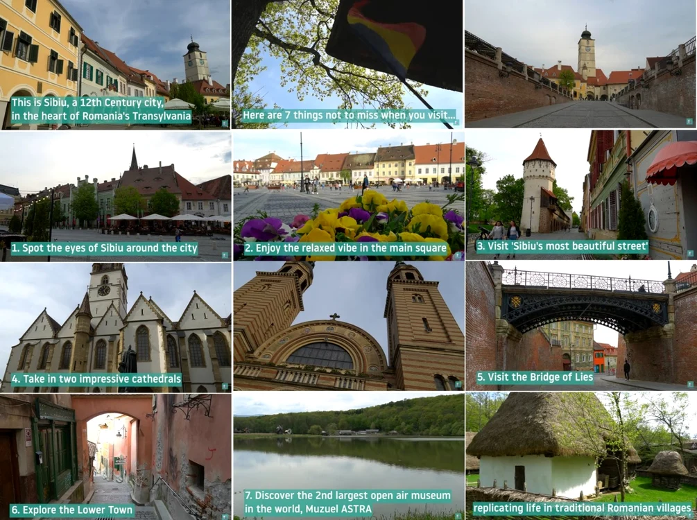Promovarea Sibiului ca destinaţie turistică de Aeroportul Internaţional Luton din Londra Foto colaj capturi video