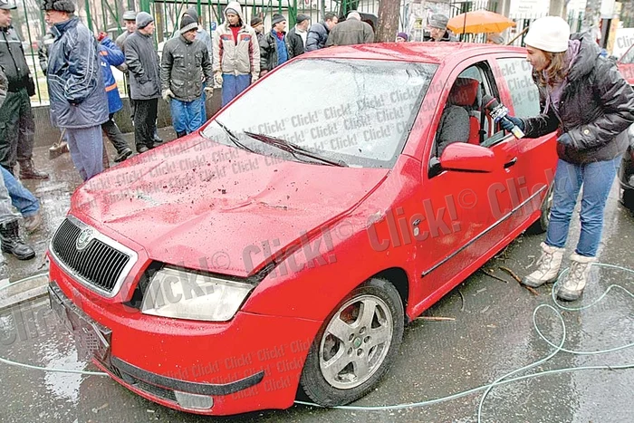 Copacul doborât în Capitală a blocat circulaţia pe una dintre cele mai importante artere ale oraşului ( Fotografii: Dorin Constanda)