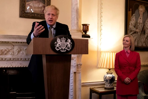 Boris Johnson și Liz Truss, pe vremea când erau colegi de guvern