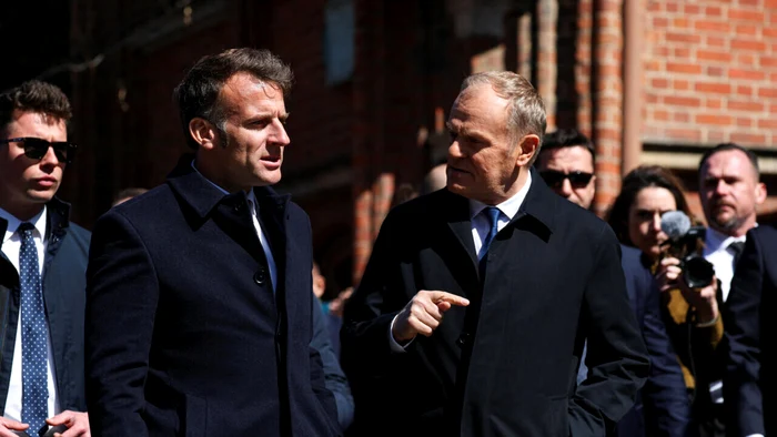 Emmanuel Macron și Donald Tusk la Gdansk/FOTO:X