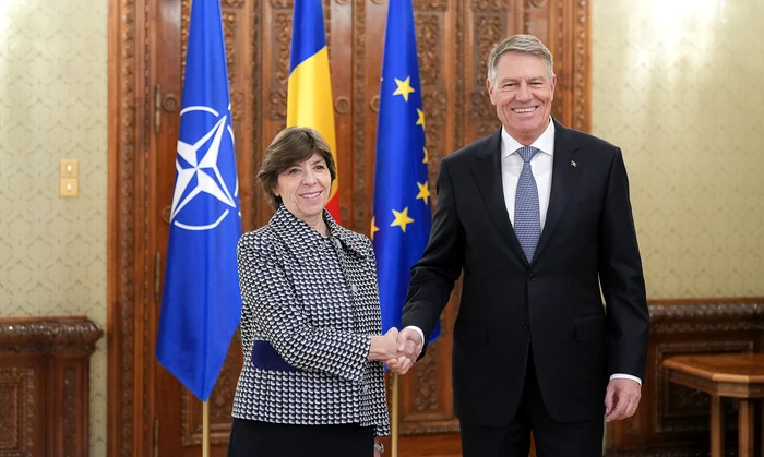 Catherine Colona, șefa diplomației franceze, și Klaus Iohannis FOTO Presidency.ro