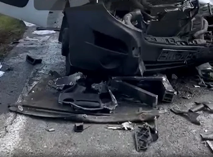 impactul a fost unul puternic. FOTO Captură video ReporterDb