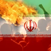 Steagul iranian cu flăcări în fundal FOTO shutterstock jpg