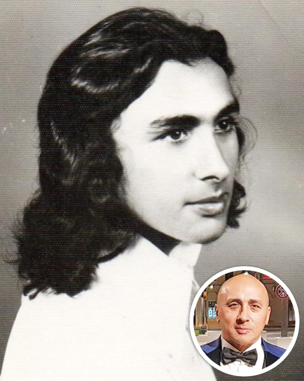 Marcel Pavel, la 18 ani, cu plete şi frumos ca un fotomodel. Acum are 60 de ani