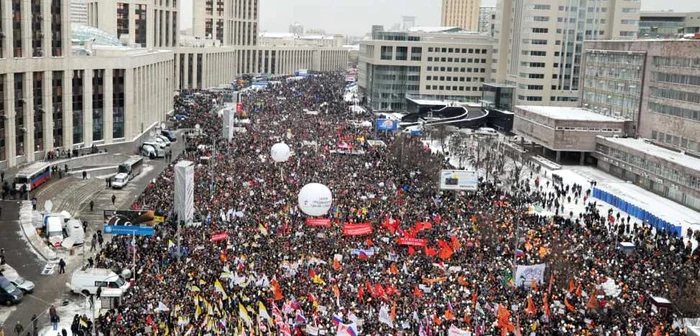 Opoziţia rusă a mai organizat un marş de protest în iarna anului 2012 FOTO: delfi.lv