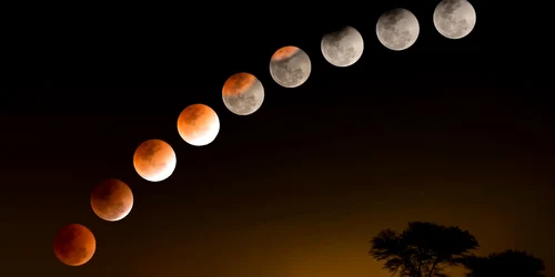 Luna Sângerie și fazele Eclipsei Totale de Lună Captură video YouTube DMS