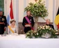 banchet de stat la Bruxelles cu Regina Mathilde a Belgiei, Marele Duce Henri de Luxemburg, Regele Philippe al Belgiei şi Marea Ducesă Maria-Teresa. FOTO: Marea Curte Ducală