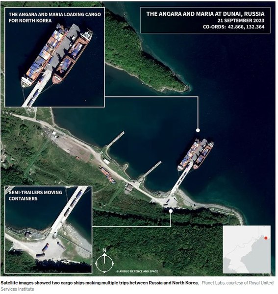 Noi imagini din satelit arată că Phenianul înarmează Moscova mai mult decât se știa până acum FOTO