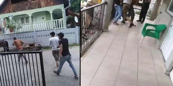 Bătaie într-un local din Racoviţa - Vâlcea în Ţara Loviştei - victime şi bătăuşi Foto capturi video