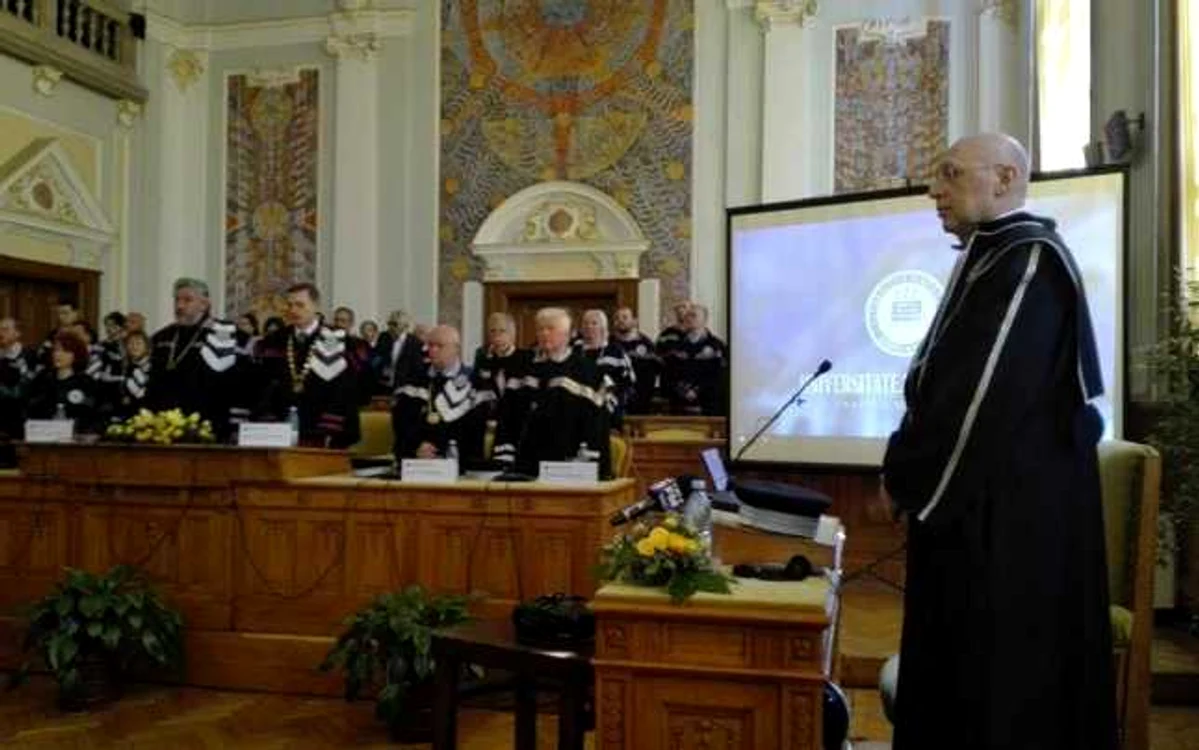 Stefan Walter Hell, la ceremonia DHC de la Universitatea Babeş-Bolyai. FOTO: Florina Pop