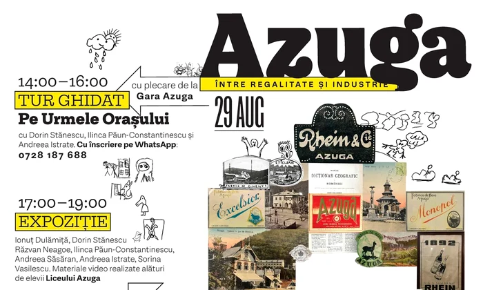 „Azuga între regalitate și industrie”: tur ghidat, expoziție, film documentar și lectură performativă în parcul Ecaterina Teodoroiu pe 29 august