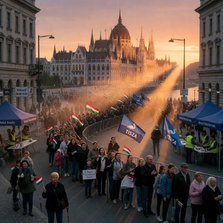 SImpatizani ai partidului de opoziție TISZA/FOTO:X