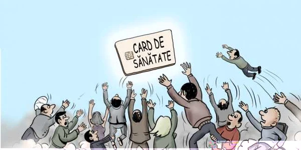 Caricatura - card de sanatate - desen Vali Ivan