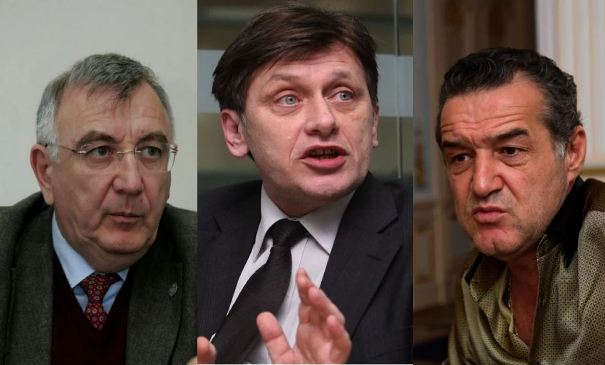 Crin Antonescu (centru) încearcă să calmeze spiritele între Andrei Chiliman (stânga) şi Gigi Becali (dreapta) FOTO Adevarul